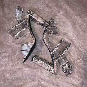 Snake print heels